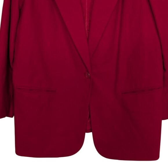 Vintage Sag Harbor Wool Blazer Womens Plus Size 20W Red Lined Notch Collar - Picture 3 of 12